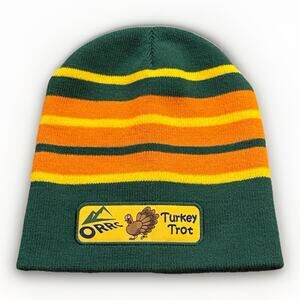 ORRC Unisex Green Yellow Orange Turkey Trot Warm Beanie Hat Cap 100% Acrylic